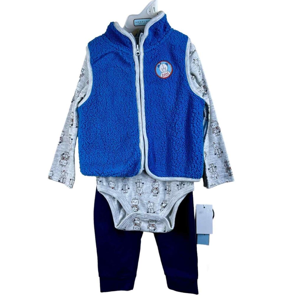 Wee Play Boy blue 3 piece Set size 24 months warm cozy play